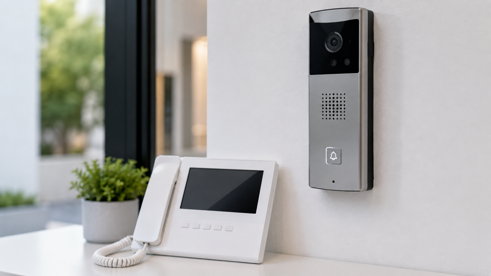 Interphone vidéo dans un intérieur moderne